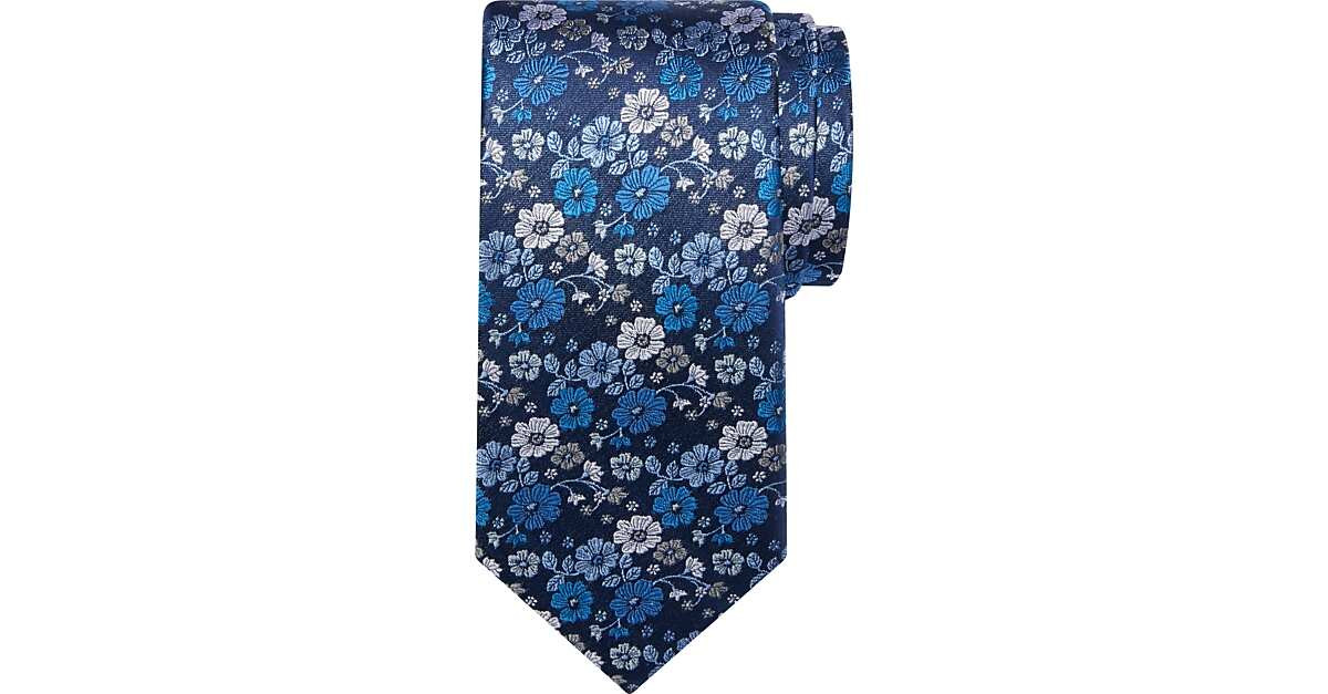 Joseph Abboud Narrow Tie, Blue Multi-Floral | The Men's Wearhouse