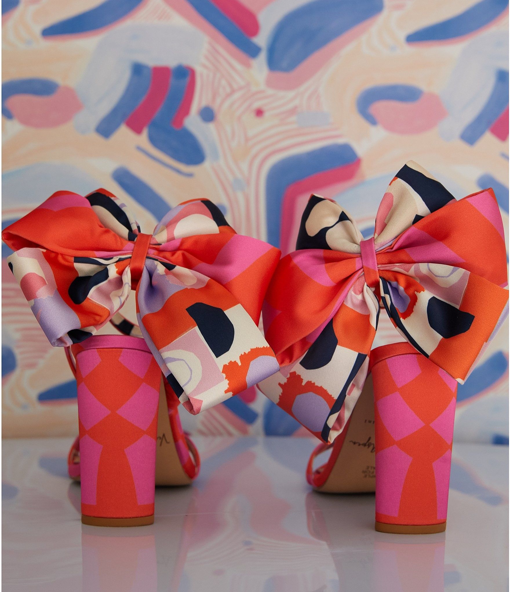 x Venita Aspen Amena Printed Bow Back Dress Sandals | Dillard's