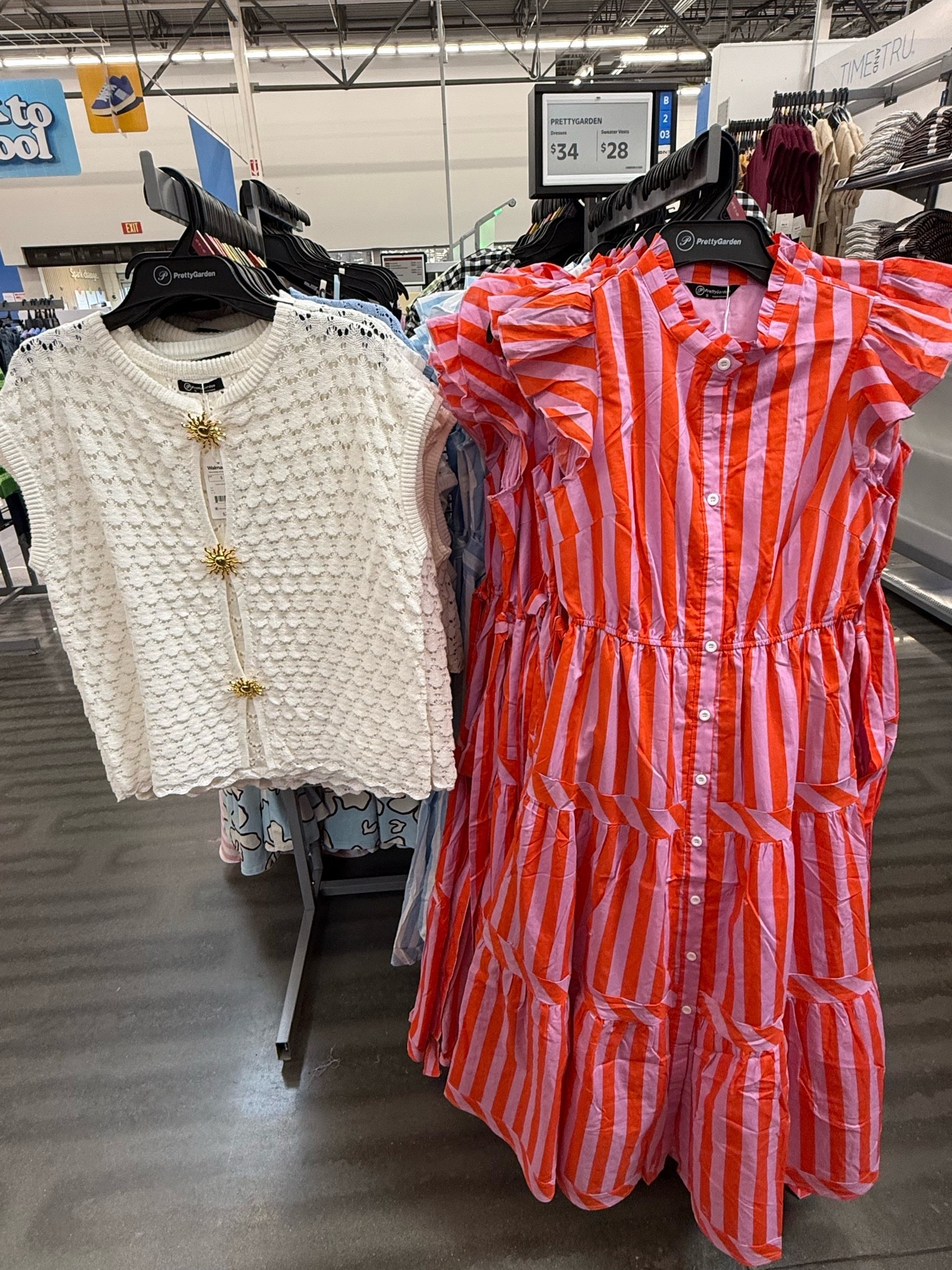 These two pieces are from Pretty Garden at Walmart. The dress comes in blue and white also.