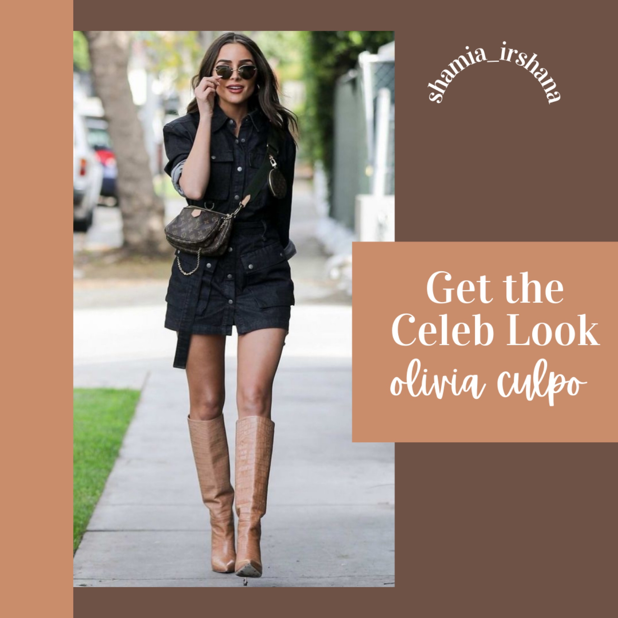 Olivia culpo clearance brown leather skirt