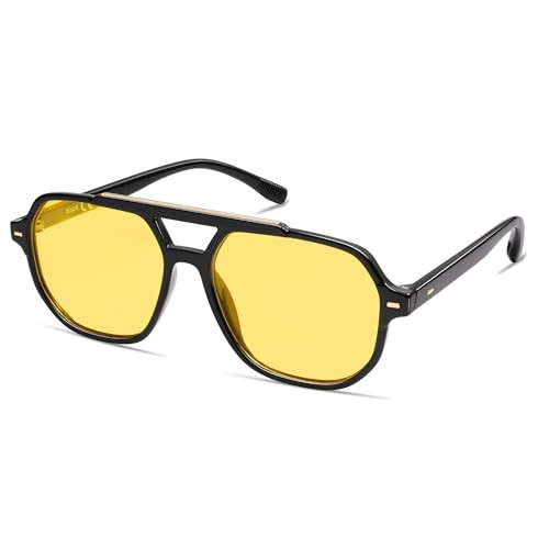 SOJOS Retro Trendy Aviator Polarized Sunglasses Men Women Vintage 70s Square Stylish Frame Sun Gl... | Amazon (US)