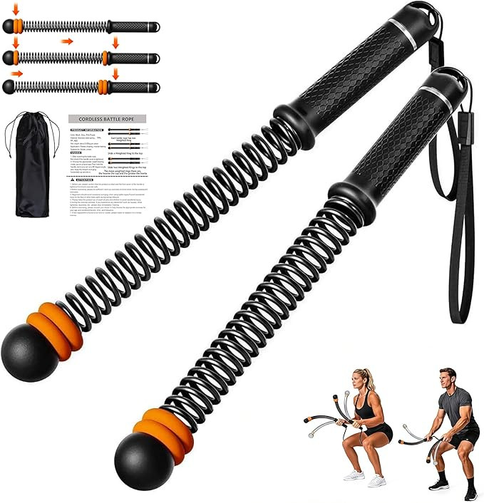 Adjustable Ropeless Battle Ropes, Portable Cordless Battle Ropes for Home Gym, Workout Equipment ... | Amazon (US)