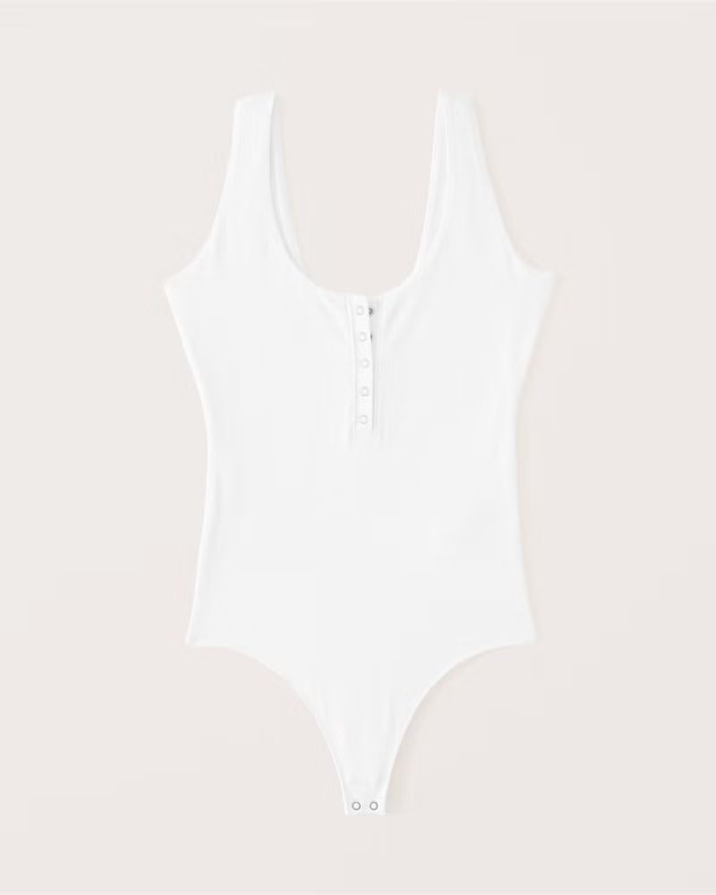 Cotton Seamless Fabric Henley Bodysuit | Abercrombie & Fitch (US)