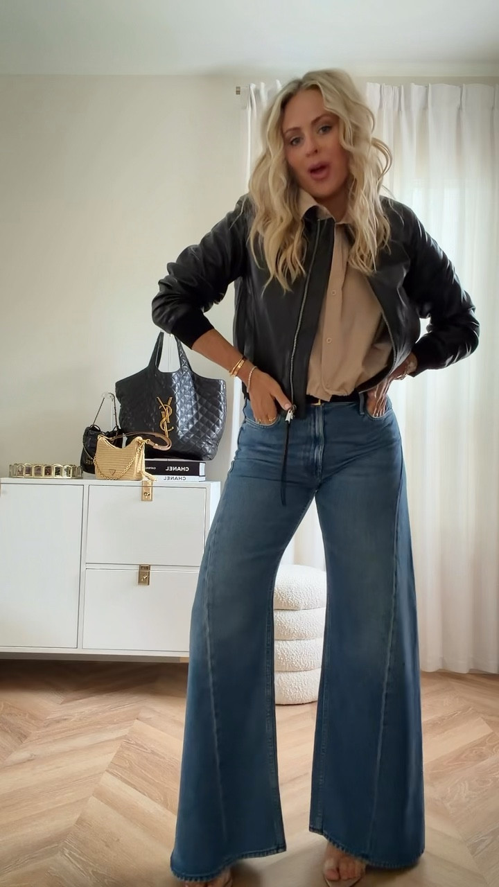 Girls’ dinner OOTD 🤍✨

Wearing my favorite Mother jeans (true to size 🙌🏼) with this Amazon blouse — I have it in a few colors and love it

Paired it with my go-to leather bomber for that effortless, put-together vibe ✨ everything is linked on my LTK!

dinner outfit, ootd, denim outfits, amazon blouse, leather bomber, date night, casual chic, spring outfits 2026

#LTKgrwm #LTKSeasonal #LTKootd