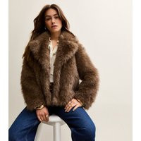 Women's Petite Brown Faux Fur Jacket New Look | New Look (UK)