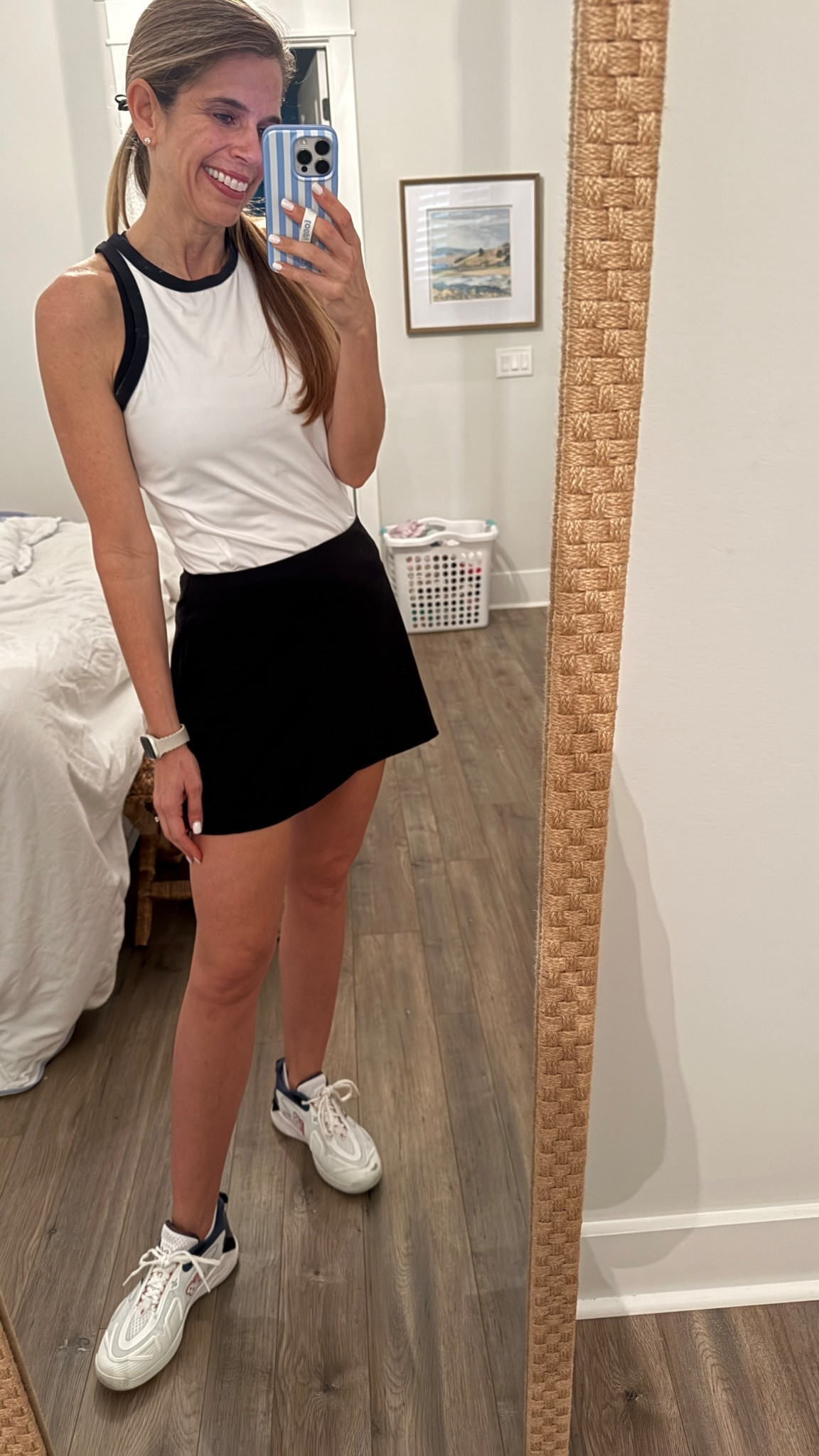 My favorite tennis skirt is on sale! So comfortable, perfect length, shorts under stay in place and don’t rode up. Pocket for ball. Great fit! 

#LTKootd #LTKSaleAlert #LTKActive