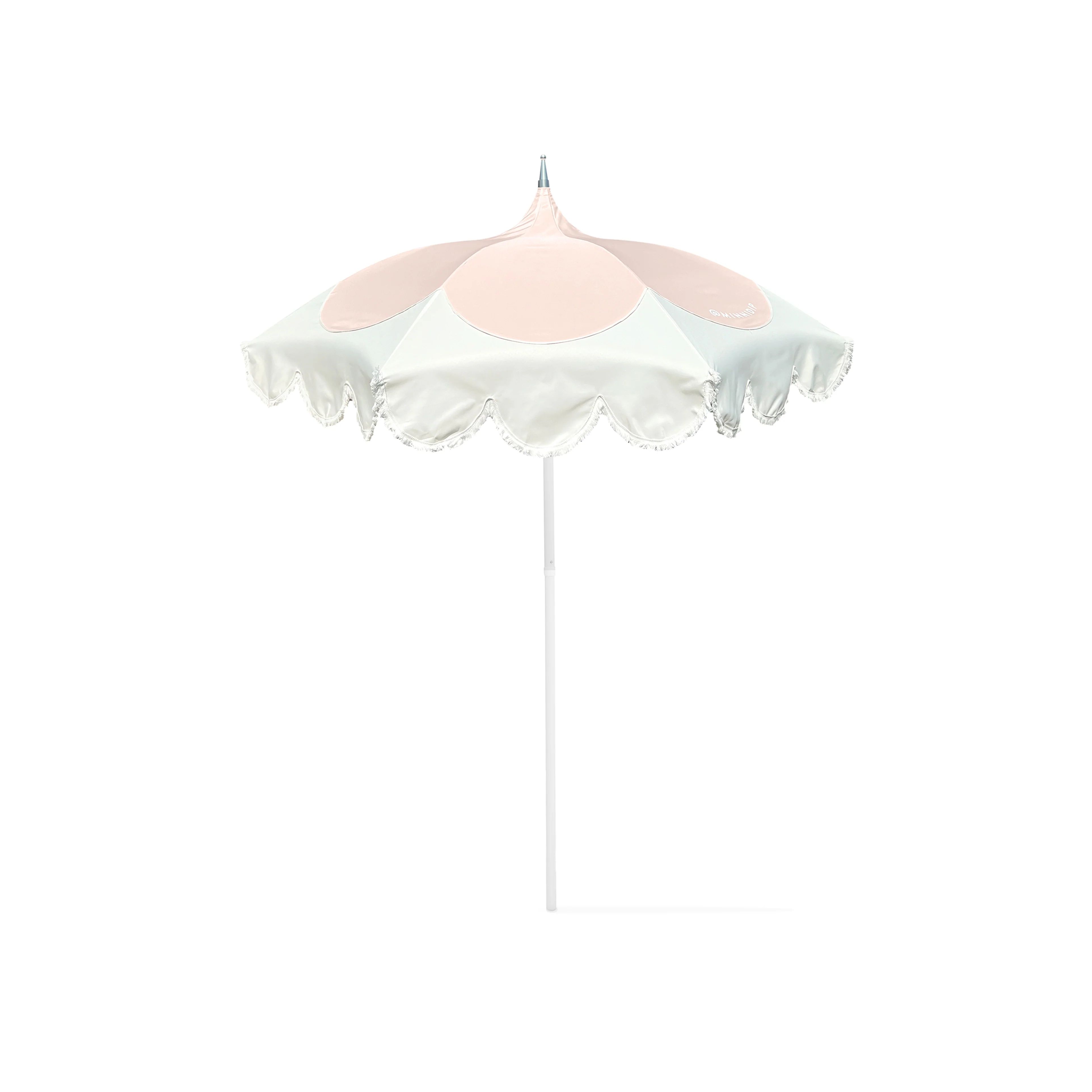 the SCALLOPED PETAL Market Umbrella in Blush | Minnidip