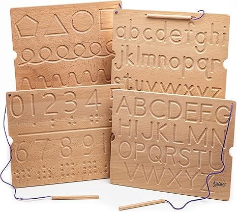 Learn to Write - Number & Letter Tracing Boards for Kids Ages 3-5 - Wooden Alphabet Learning Mont... | Amazon (US)