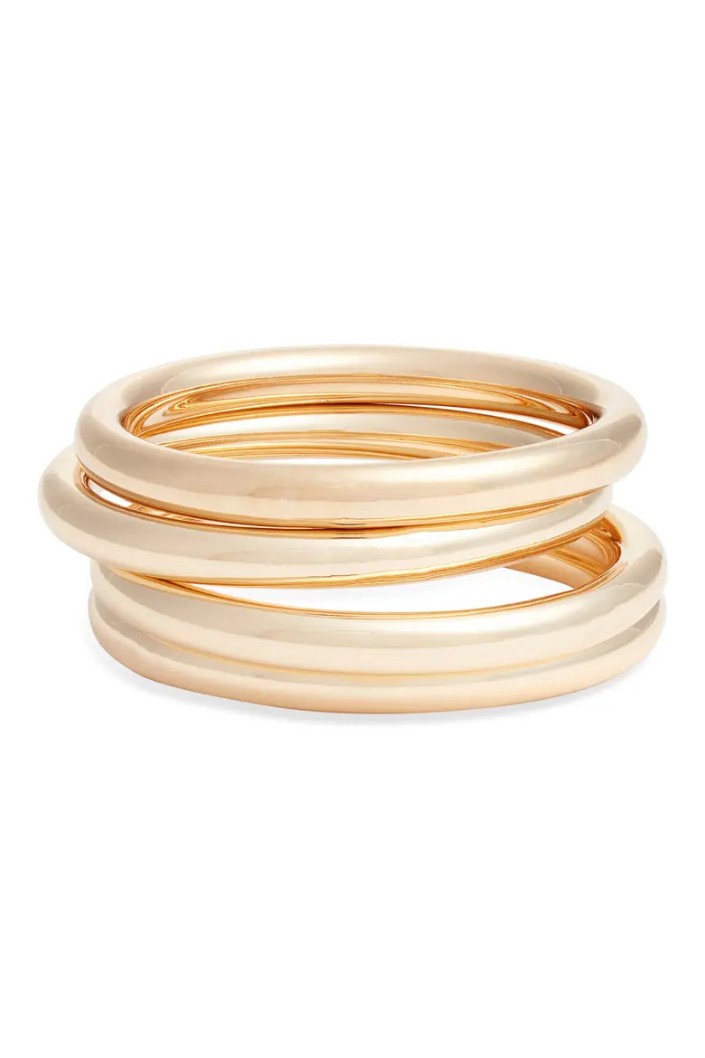 Open Edit Set of 4 Polished Bangle Bracelets (Women) | Nordstrom | Nordstrom