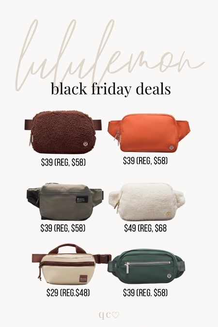 Lululemon Black Friday deals!!! So many of the belt bags on sale today!!! These are great for gift giving! 🎁

#LTKHoliday #LTKsalealert #LTKCyberWeek