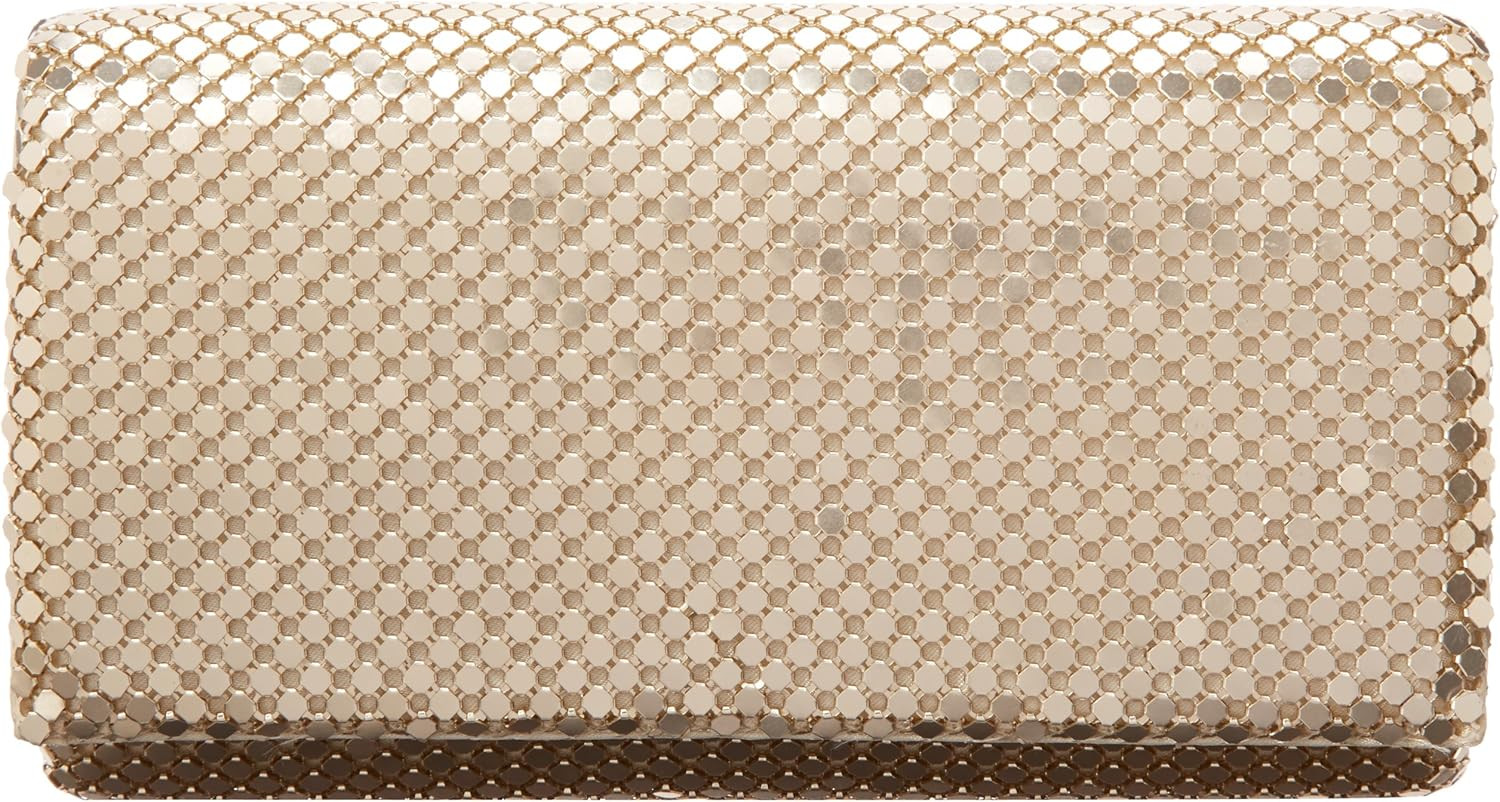 Jessica McClintock Metal Mesh Roll Evening Bag Clutch Purse (4.5" x 7.5" x 2", Shoulder Chain Inc... | Amazon (US)