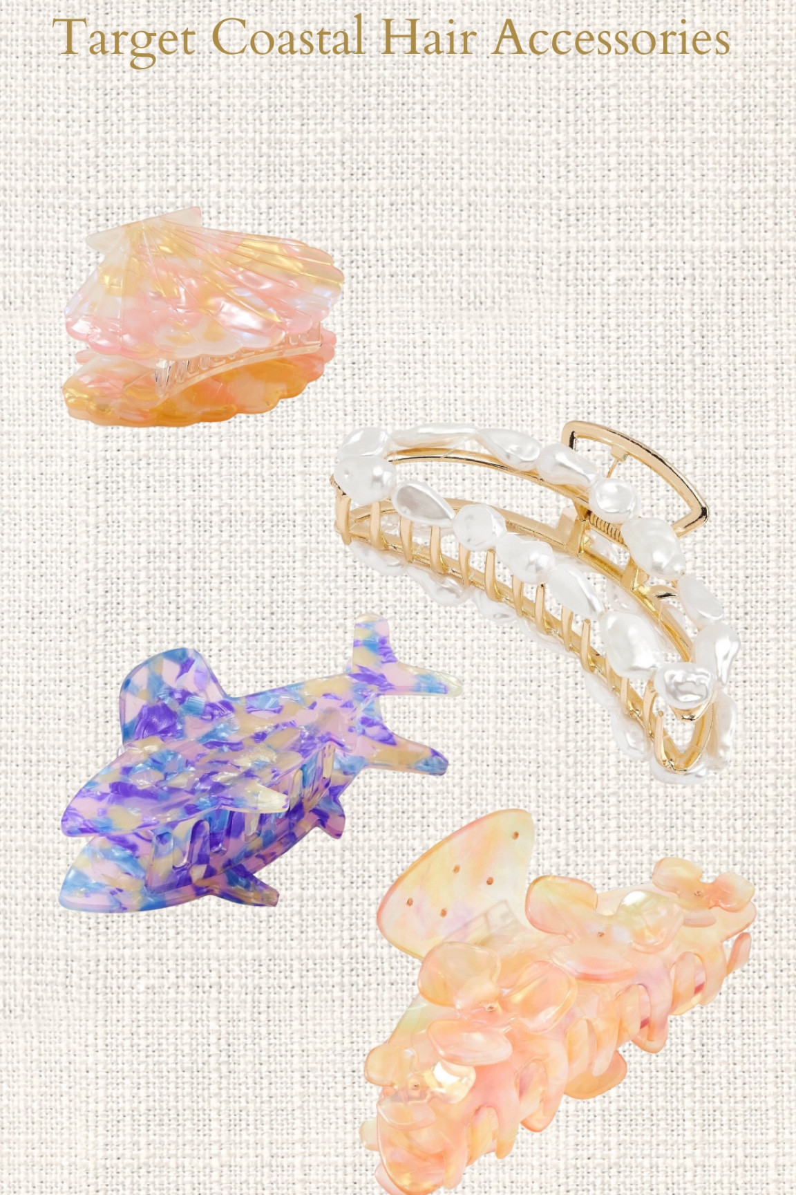 Give me all the mermaid vibes and accessories! I am loving the look of these hair claw clips. The seashell one is my favorite and the shark is so fun and different. These are all eight dollars or less such a great deal for ADORABLE hair clips. Coastal grandmother would be proud! 

#LTKSeasonal #LTKU #LTKstyletip