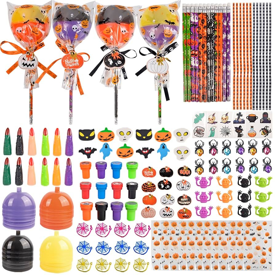 Nerien 108 PCS Halloween Party Favors Toys for Kids - Giant Lollipop Container Toy Bulk for Kids,... | Amazon (US)