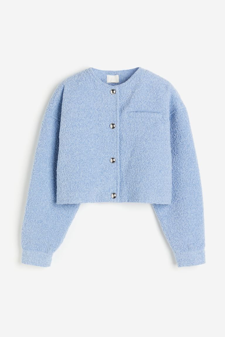 Oversized Button-front Jacket - Light blue - Ladies | H&M US | H&M (US + CA)