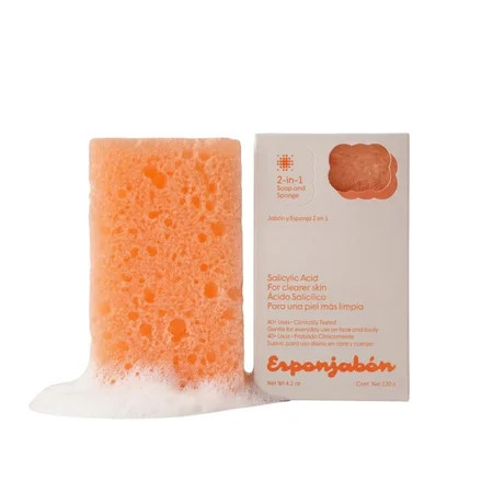 Esponjabon Salicylic Acid Soap Sponge - For Clearer Skin 2-in-1 Soap Sponge - For Face and Body - 4.2 oz | Walmart (US)