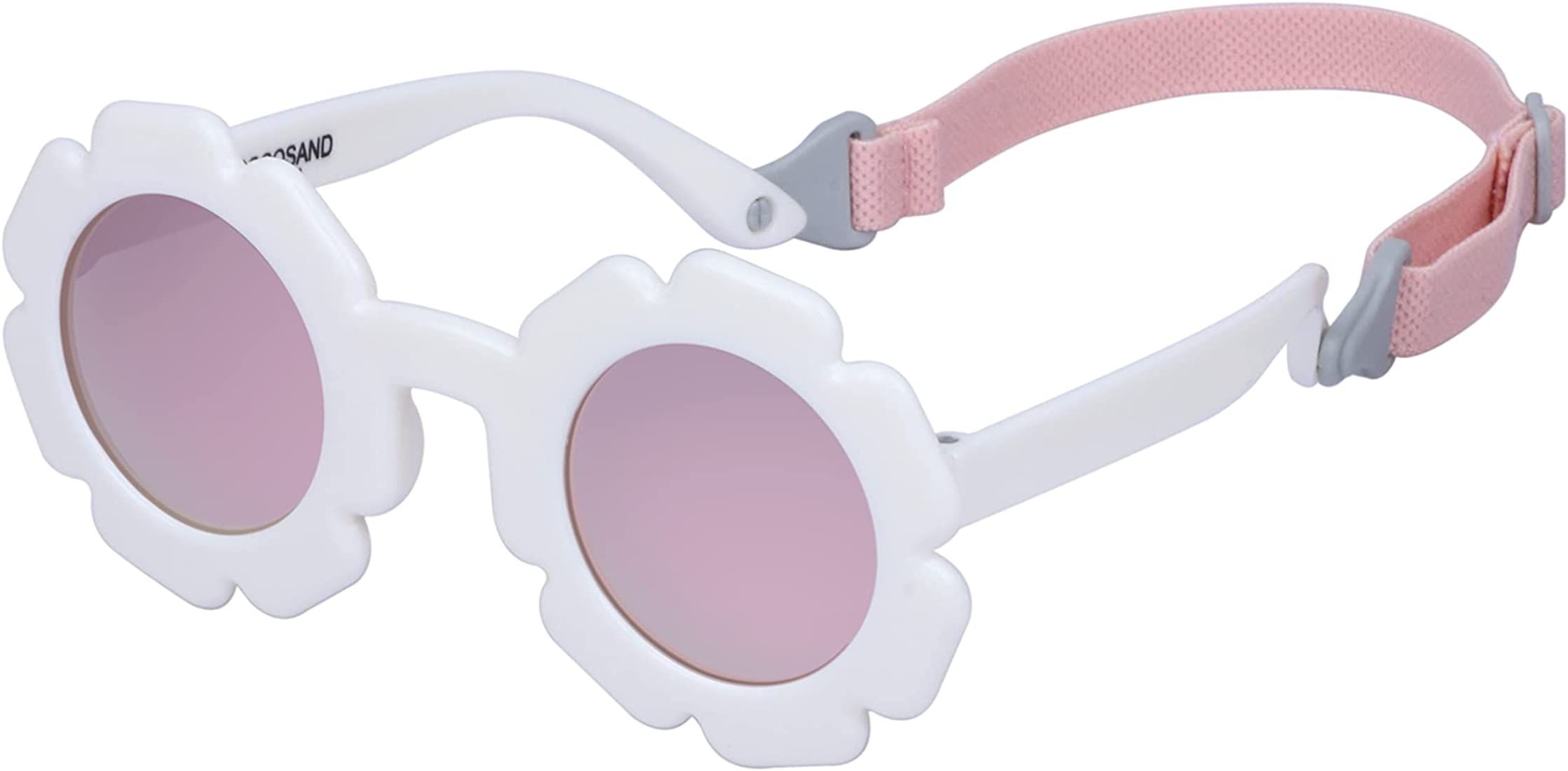 COCOSAND Toddler Sunglasses with Strap Polarized Lens Retro Flexible Flower Frame for Baby Kids Boys | Amazon (US)