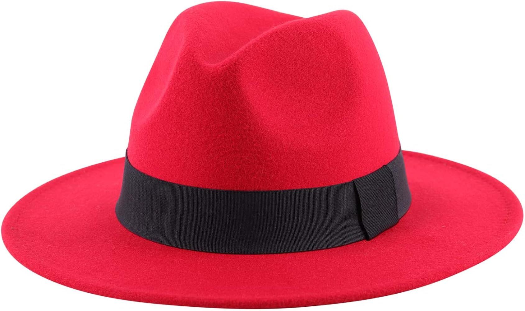 Wide Brim Red Hat | Amazon (US)