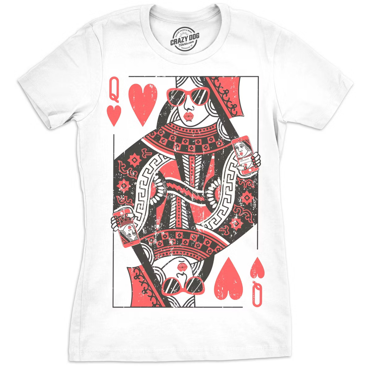 Womens Queen Of Hearts T shirt Funny Vintage Graphic Cool Cute Tee for Ladies - Crazy Dog Women's... | Target