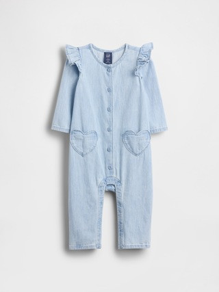 Baby Denim Heart Pocket One-Piece | Gap (US)