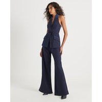 River Island Navy Hybrid Pinstripe Tailored Trousers | River Island UK & IE