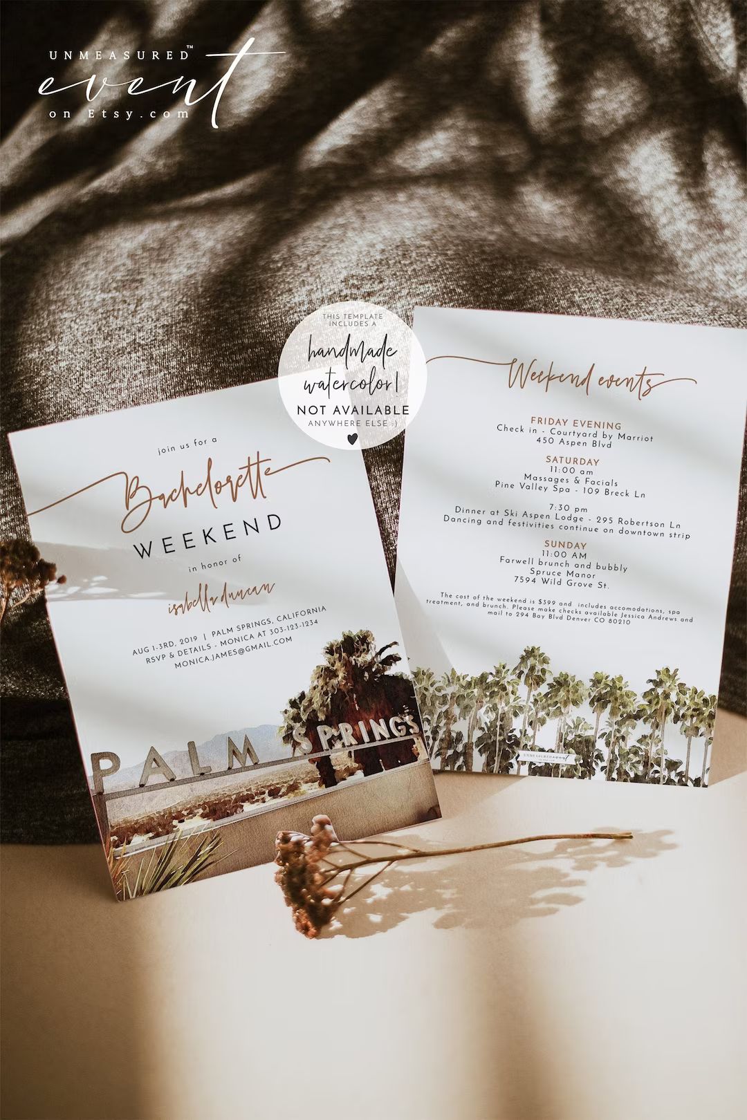 JADE Palm Springs Bachelorette Invitation, Printable Palm Springs Itinerary, Palm Springs Invitat... | Etsy (US)