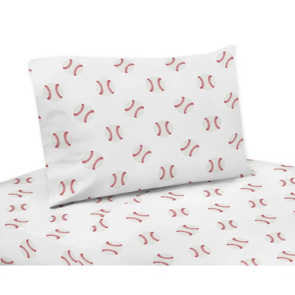 Baseball Patch Geometric Microfiber Sheet Set | Wayfair North America