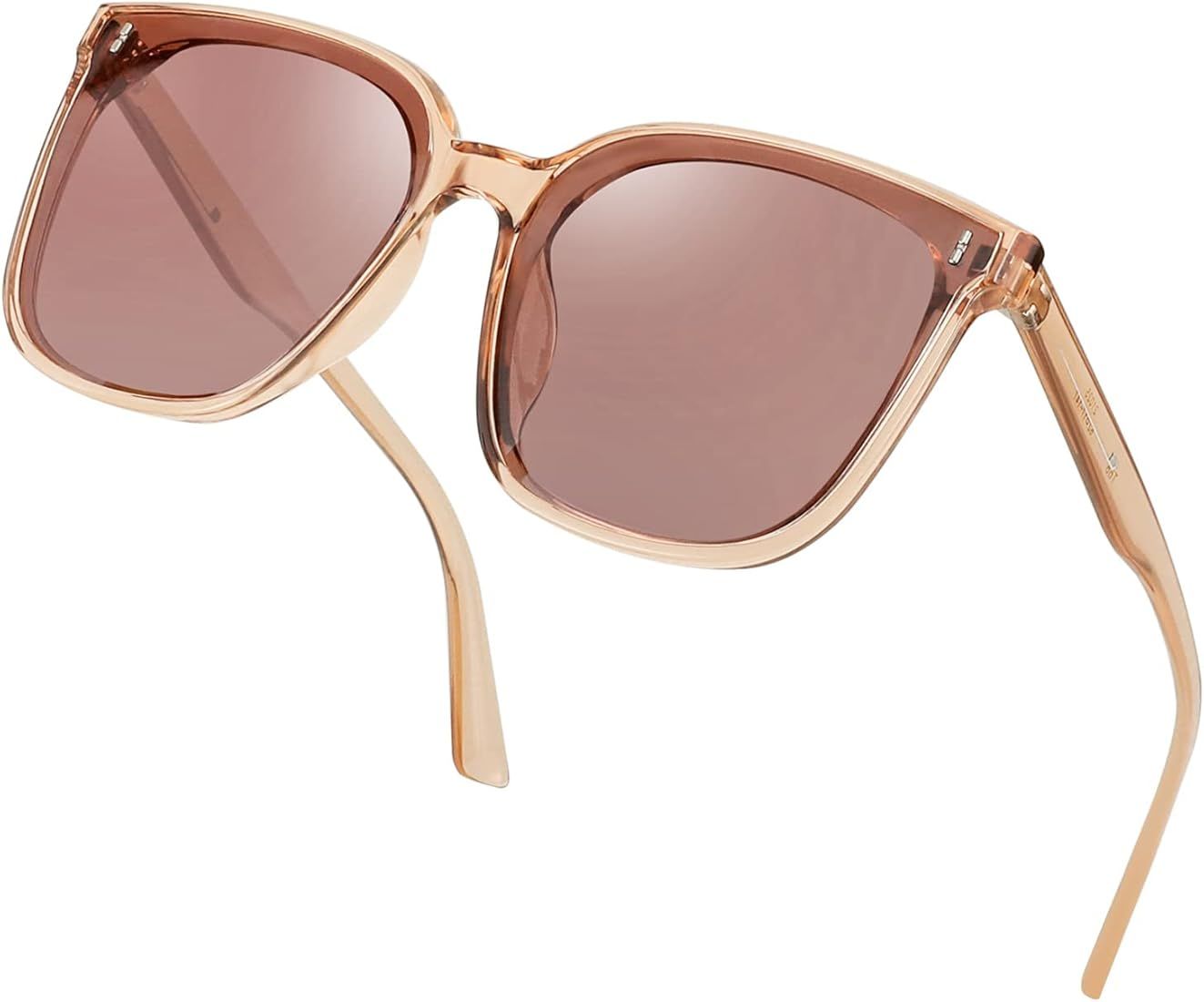 FEISEDY Women Oversized Vintage Polarized Sunglasses Square Cute Trendy Classic Simple Men B2758 | Amazon (US)