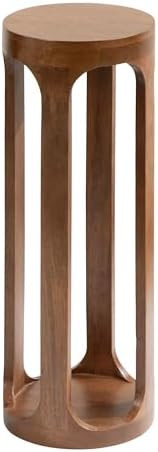 Kate and Laurel Dahl Wooden Round Drink Table; 8 x 23; Walnut Brown; Mid-Century Modern Circle Wo... | Amazon (US)