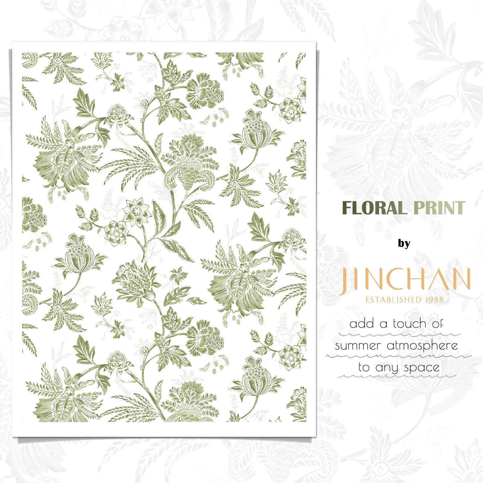 jinchan Vintage Floral Shower Curtain Waterproof Fabric Botanical Flower Plant Shower Curtains fo... | Amazon (US)