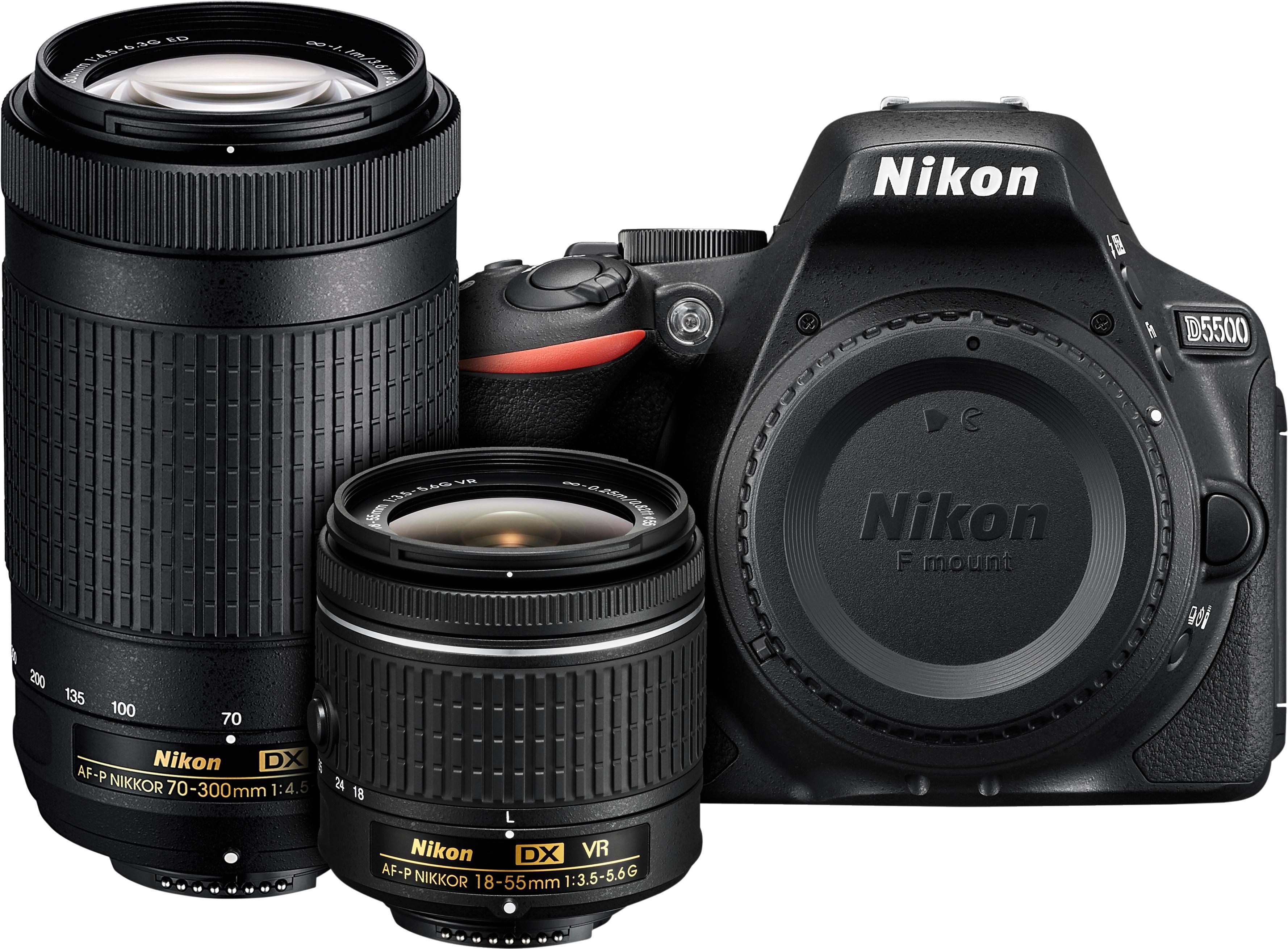 Nikon D5500 DSLR Camera with 18-55mm and 70-300mm Lenses Black 13530 - Best Buy | Best Buy U.S.