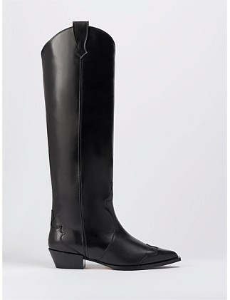 ARUNA CALF COWBOY KNEEHIGH BOOT 40 | David Jones (Australia & New Zealand)