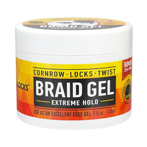AllDay Locks Braid Gel Extreme Hold - Braiding Gel for Cornrows, Locks, & Twisting, Moisturizing Edge Control for Women and Men, Natural Formula for Extreme Hold - 5 oz | Amazon (US)