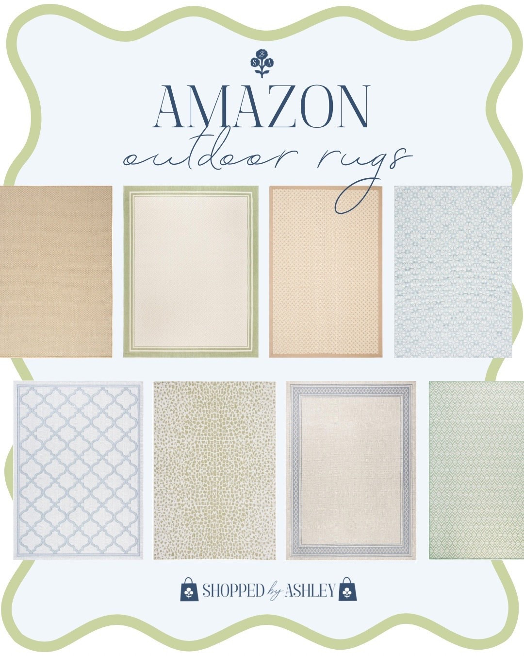 Amazon outdoor rugs I am loving! 

Patio rug, outdoor rug Amazon, Amazon rug, Amazon home, patio refresh, blue and green rug, outdoor friendly, pet friendly, kid friendly rug 

#LTKHome