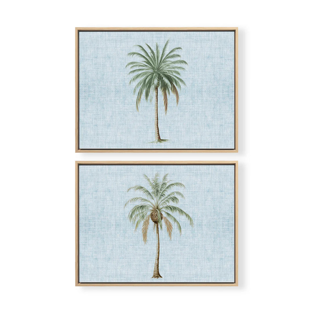 Coastal Palm Pair Horizontal | Coastal Luxe Fine Art Prints | Urban Garden Prints