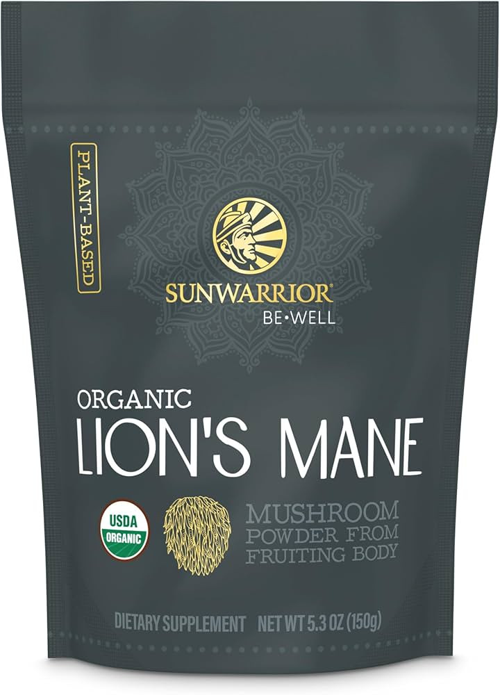Sunwarrior Lions Mane Supplement Organic Mushroom Powder | Lion's Mane Powder Focus Supplement Mu... | Amazon (US)