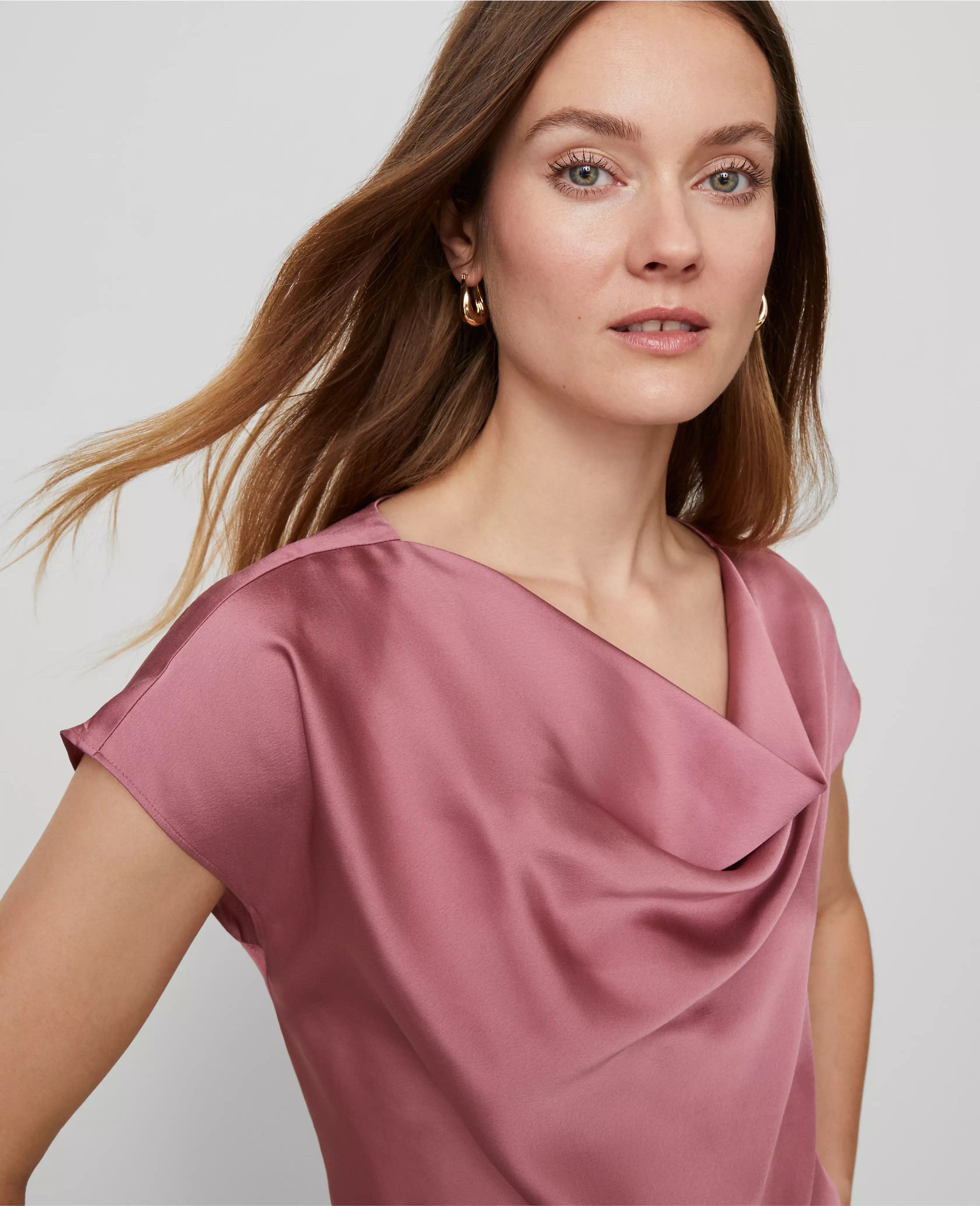Satin Cowl Neck Top | Ann Taylor