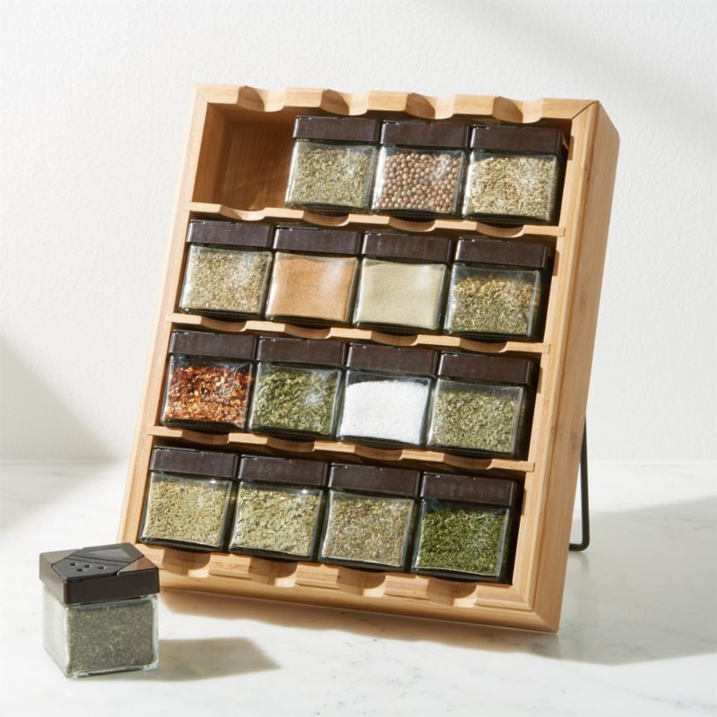 16-Cube Bamboo Spice Rack + Reviews | Crate & Barrel | Crate & Barrel