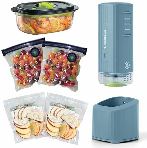 FoodSaver Mini Handheld Vacuum Sealer, Cordless, Vacuum Sealer with Charging Dock, Blue | Amazon (US)