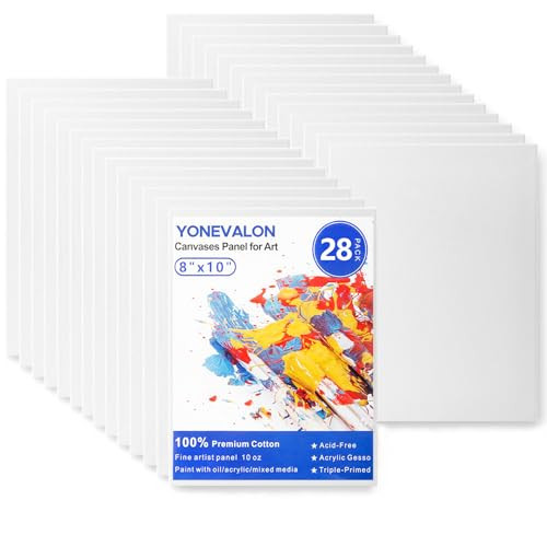 8x10 Inch Canvas Boards for Painting, 28 Pack Blank Painting Canvases Bulk | Amazon (US)