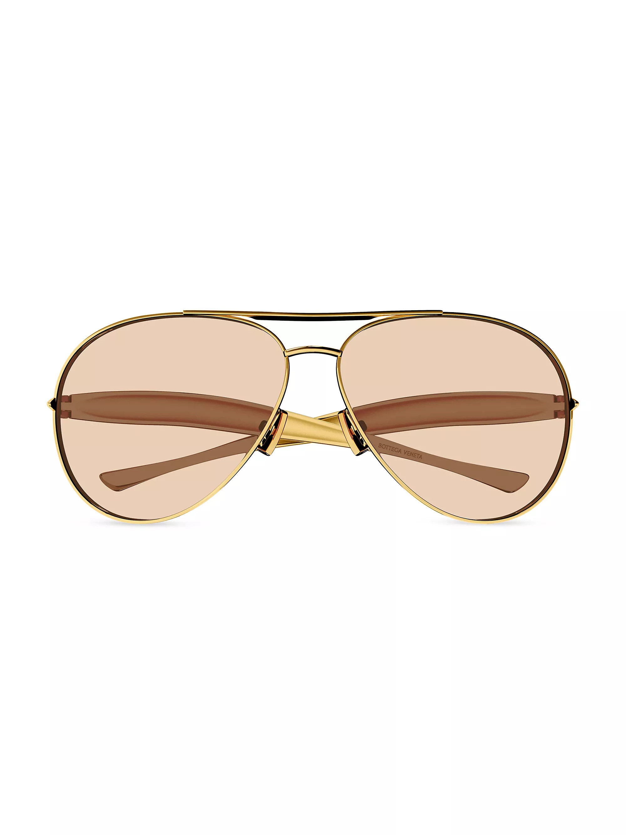 Bottega Veneta Sardine 64MM Pilot Sunglasses | Saks Fifth Avenue | Saks Fifth Avenue