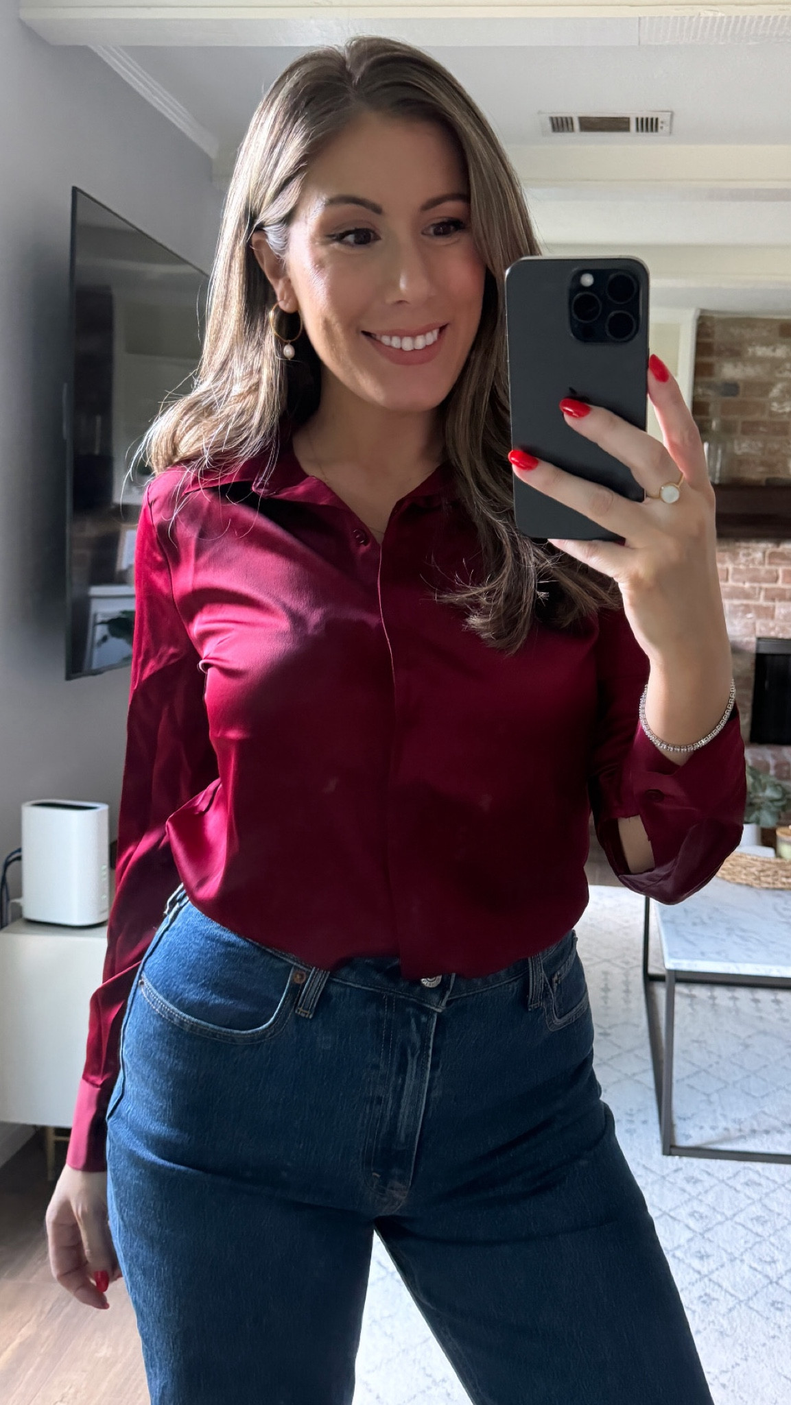 Looking for a chic teacher outfit or workwear outfit? These satin shirts from Target are perfection.  

Pair with jeans for casual Friday looks or with trousers.  Wearing medium here.  #ltkworkwear #ltkfindsunder50 #ltkstyletip