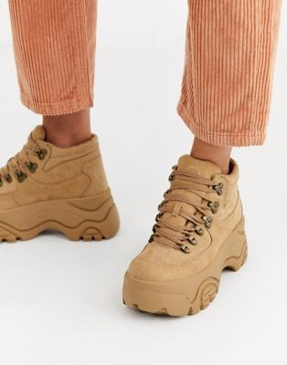 Pull&Bear faux suede super chunky boots in tan | ASOS (Global)