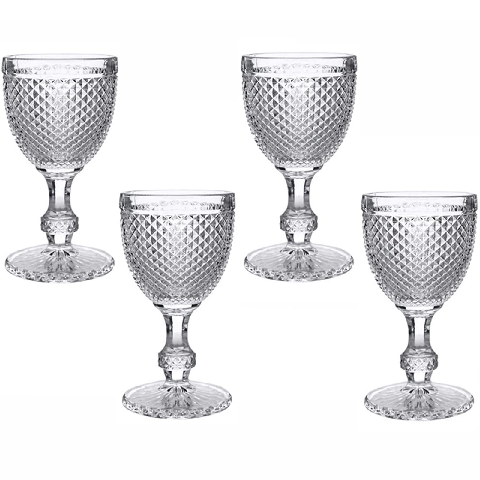 Taganov Vintage Drinking Glasses set of 4 Clear Water Goblet 10 OZ Colored Wine Glasses Stemware ... | Amazon (US)