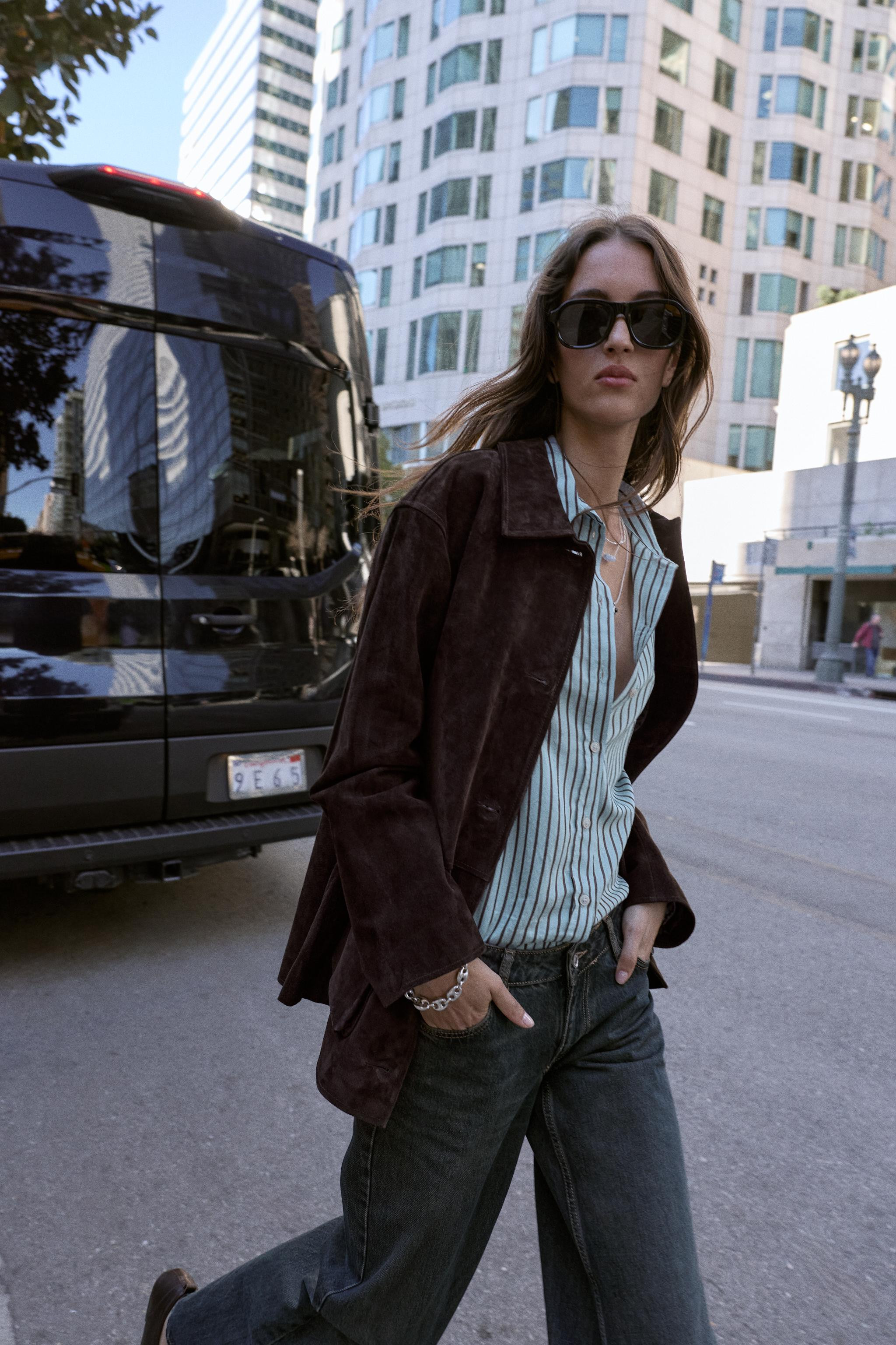 100% LEATHER SUEDE JACKET | Zara UK