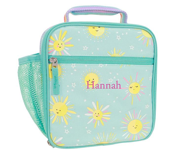 Mackenzie Aqua Sunshine Glow-in-the-Dark Lunch Boxes | Pottery Barn Kids