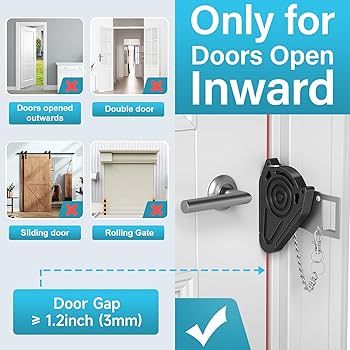 Metal Portable Door Lock for Travel Hotel Room Safety - Hotel Door Locks for Travelers Door Lock ... | Amazon (US)