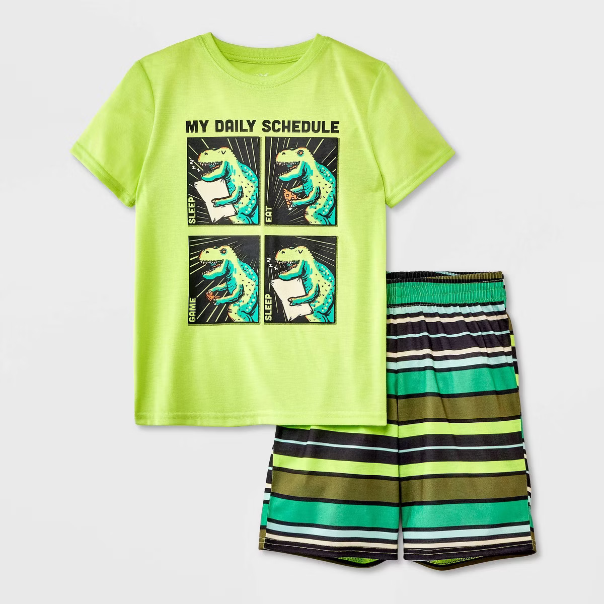 Boys' 2pc 'Monster' Short Sleeve Crew Pajama Set - Cat & Jack™ Orange XS | Target