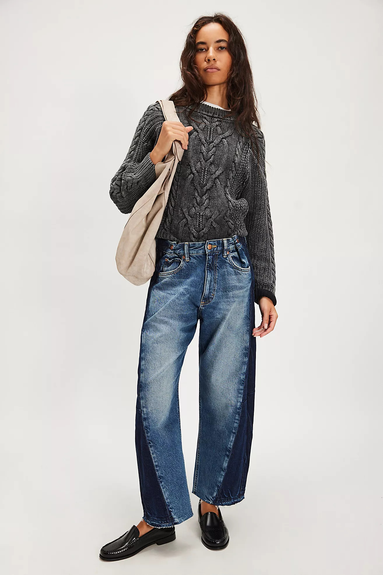 Lee Rider Low-Slung Barrel Jeans | Free People (Global - UK&FR Excluded)