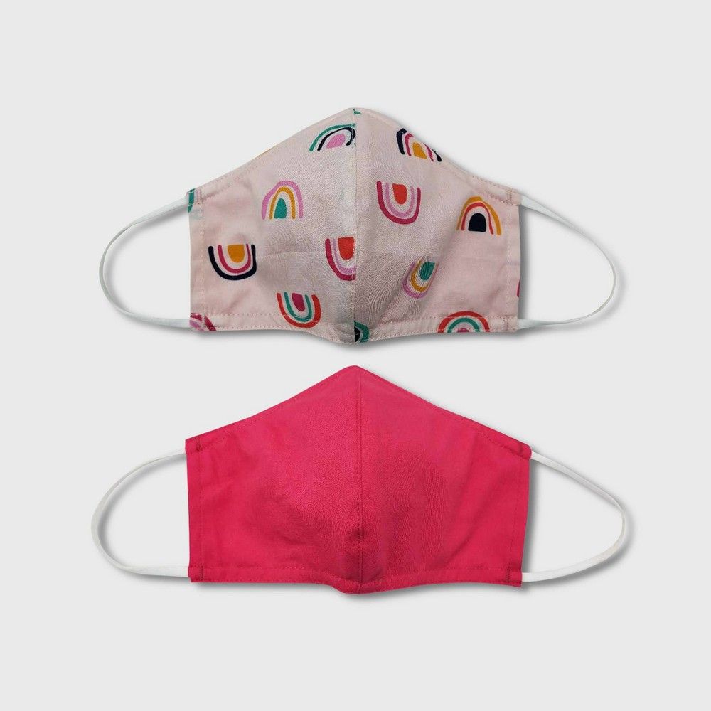 Kid' 2pk Rainbow Cloth Face Mak - Cat & Jack™ Pink | Target