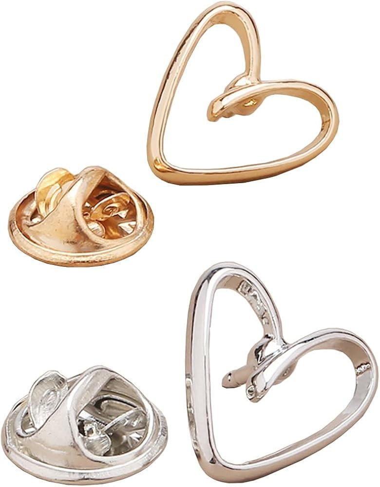 6 alfileres modestos \u2013 coraz\u00f3n/plata o flor/oro, delicados alfileres para bufanda, bols... | Amazon (US)
